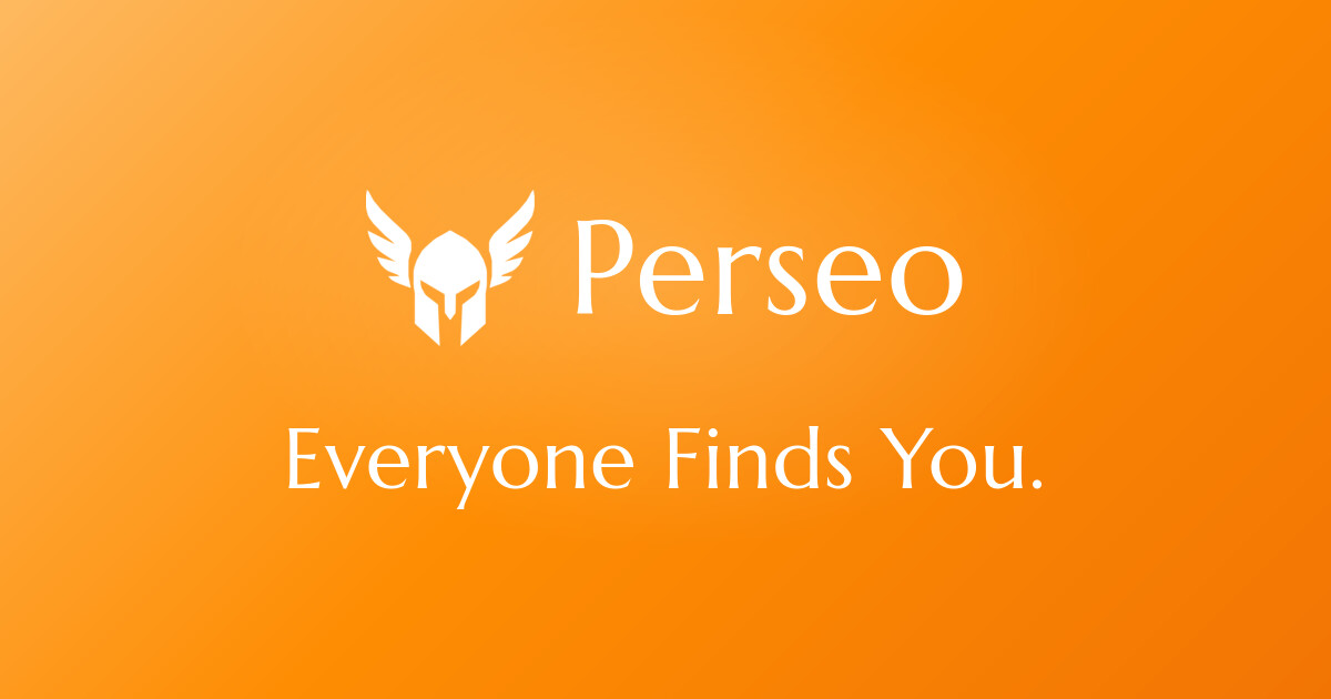 Perseo logo with the payoff Everyone Finds You: the winged helmet symbol next to the Perseo wordmark, brand of the SEO and GEO tool that helps small businesses get found on Google and AI assistants.